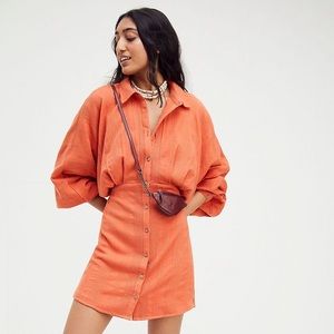 Free People sleeved button mini dress - sold out
